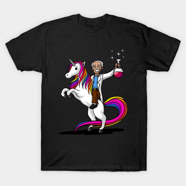 Chemistry Science Teacher Riding A Magical Unicorn T-Shirt by underheaven